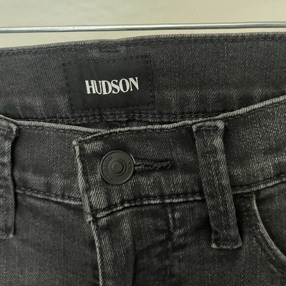 HUDSON Natalie Ridley Womens Jeans Sz 25 Black Skinny Goth Midrise Ankle - Picture 9 of 14